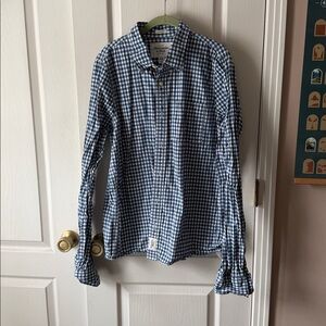 Abercrombie & Fitch Navy and White Checkered Shirt